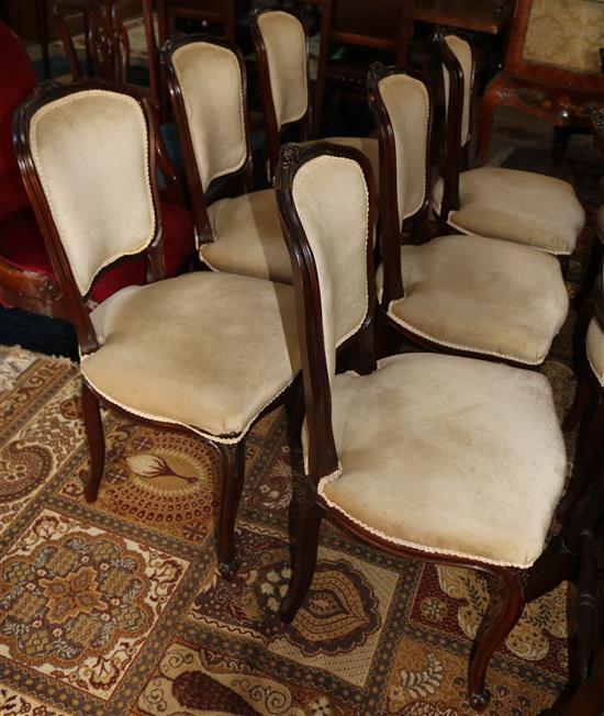 A set of 8 Victorian mahogany framed dining chairs